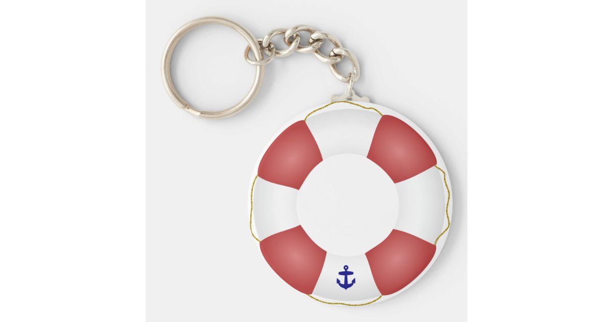 Nautical Life preserver Keychain Zazzle
