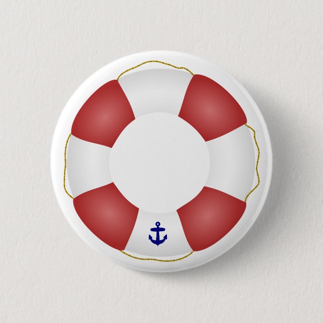 Nautical Life preserver Pinback Button (Front)