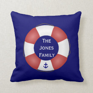 Nautical Life preserver Throw Pillow