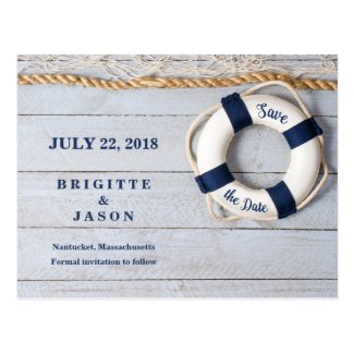 Nautical Life Saver Date the Date Card