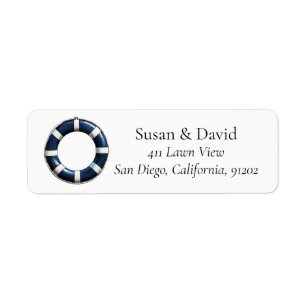 Nautical Lifebuoy Personalized Address Label