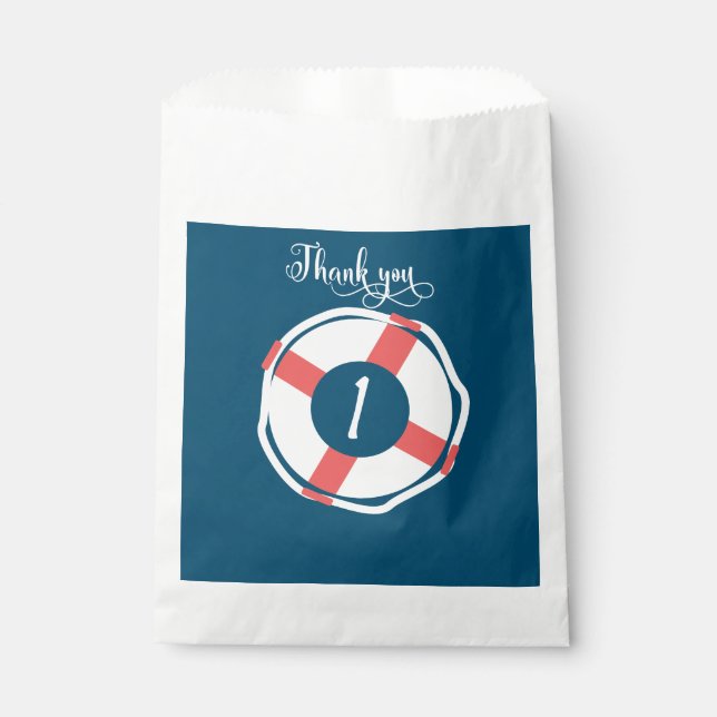 Nautical Lifesaver Any Age Aboard Pool Party Favor Bag (Front)