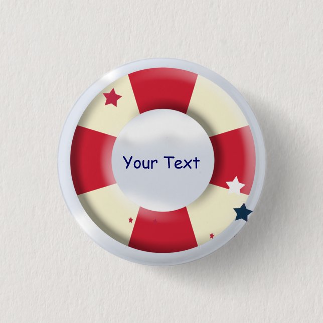 Nautical Lifesaver Design Custom Button (Front)