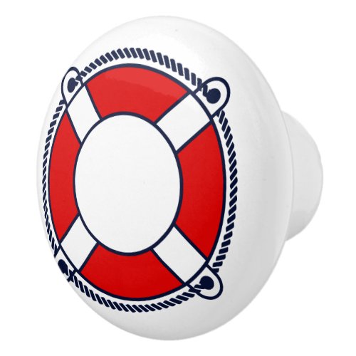 Nautical lifesaver lifebuoy ceramic furniture knob
