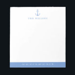 Nautical Light Blue Anchor Latitude/Longitude  Notepad<br><div class="desc">This notepad features your address in latitude and longitude coordinates.  Personalize using the template form.</div>