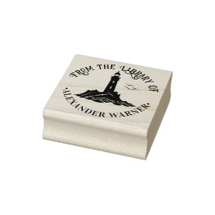 Nautical Lighthouse #3 “From the library of” Book  Rubber Stamp