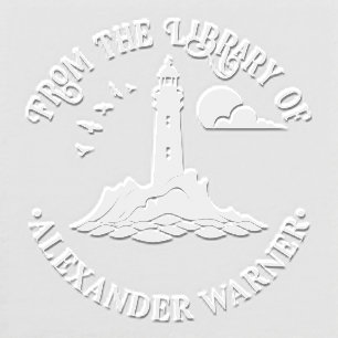 Nautical Lighthouse #3CB Library Book Name Embosser