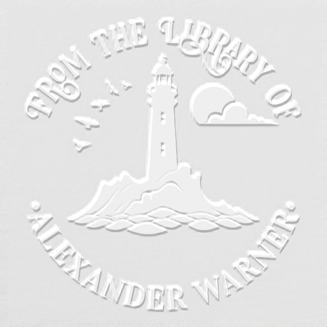 Nautical Lighthouse #3CB Library Book Name Embosser (Design)