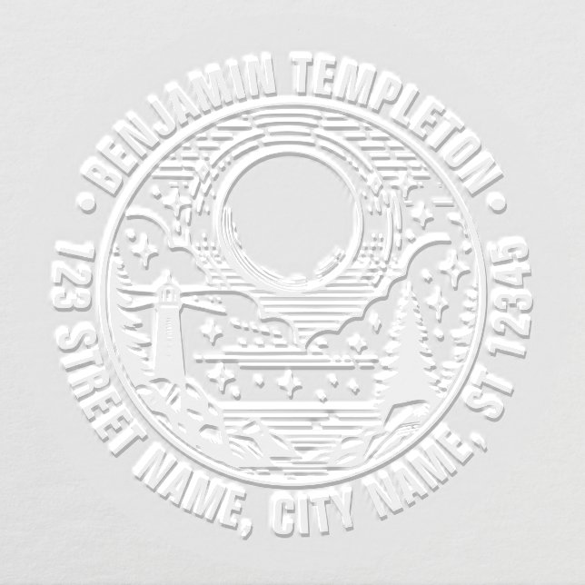 Nautical Lighthouse #5 Name Return Address  Embosser (Design)