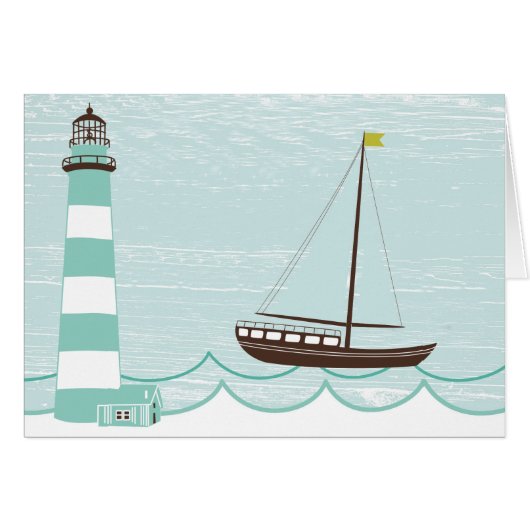 Nautical Lighthouse and Sail Boat All Occasion Car (Front Horizontal)