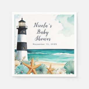 Nautical Lighthouse Baby Shower Napkins