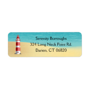 Nautical Lighthouse Beach Ocean Summer Wedding Label