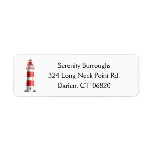 Nautical Lighthouse Beach Ocean Summer Wedding Label