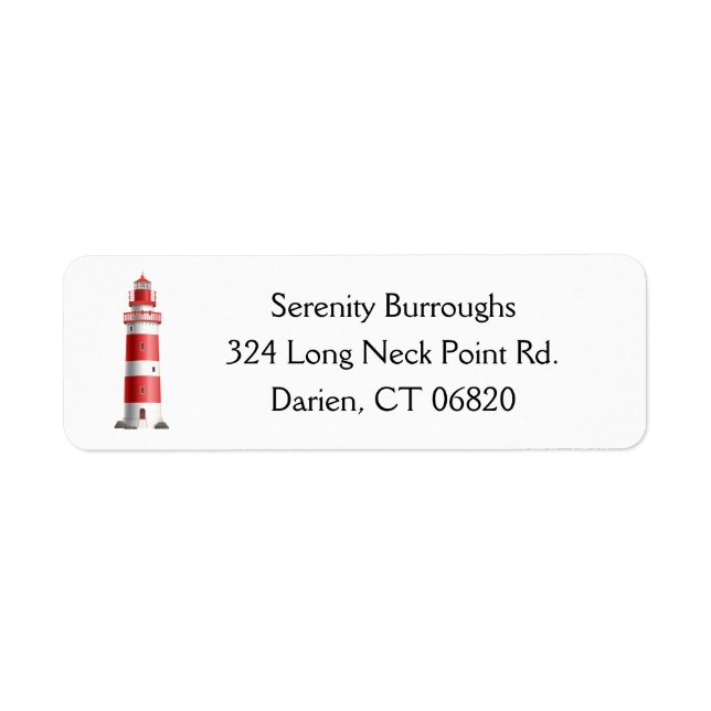 Nautical Lighthouse Beach Ocean Summer Wedding Label (Front)