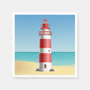 Nautical Lighthouse Beach Wedding Bridal Shower Napkins