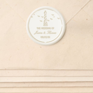 Nautical Lighthouse Beach Wedding Wax Seal Sticker
