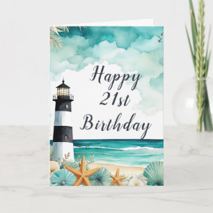 Nautical Lighthouse Birthday Card