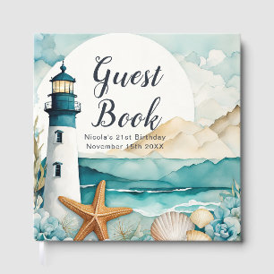 Nautical Lighthouse Birthday Party Guest Book