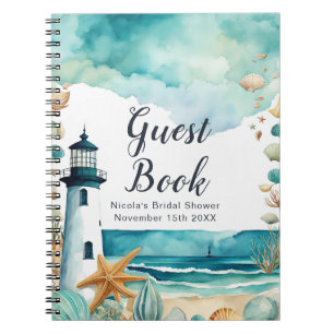 Nautical Lighthouse Bridal Shower Guest Book