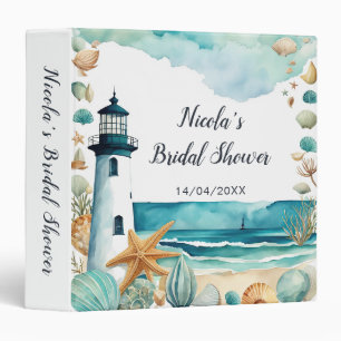Nautical Lighthouse Bridal Shower Photo Album 3 Ring Binder