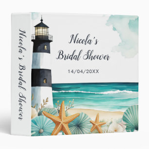 Nautical Lighthouse Bridal Shower Photo Album 3 Ring Binder