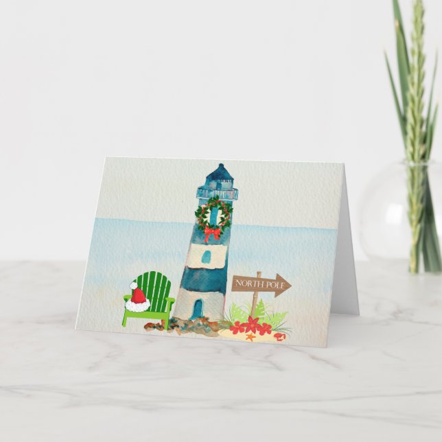 Nautical Lighthouse Christmas Card (Front)