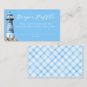 Nautical Lighthouse Diaper Raffle Ticket – Blue Enclosure Card