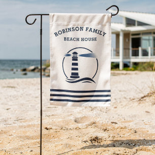 Nautical Lighthouse Family Beach or Lake House Garden Flag