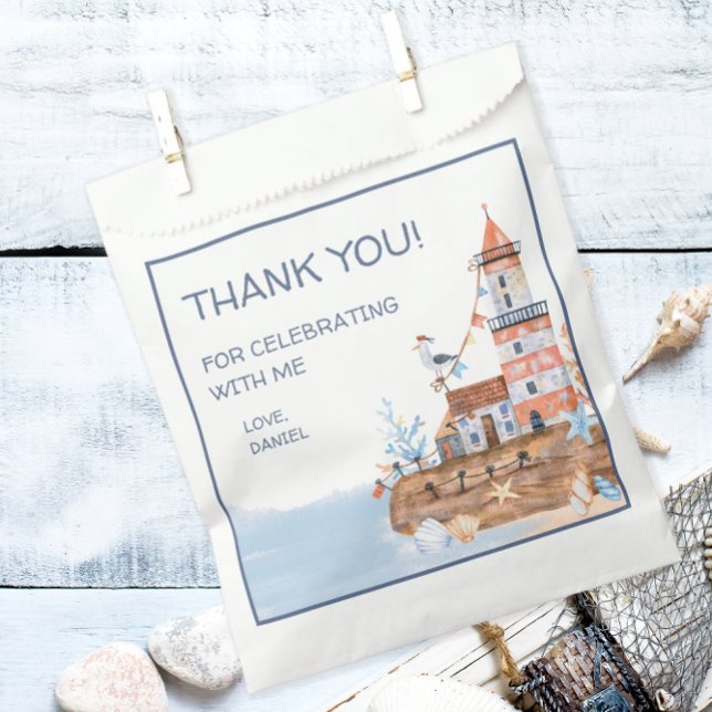 Nautical Lighthouse Favor Bag (Personalized nautical themed party favor bags)