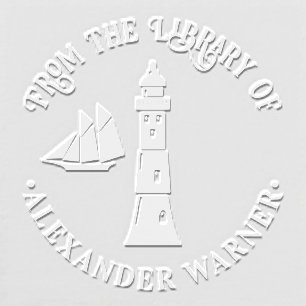 Nautical Lighthouse “From the library of” Book Embosser