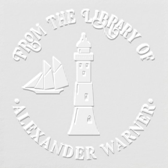 Nautical Lighthouse “From the library of” Book Embosser (Design)