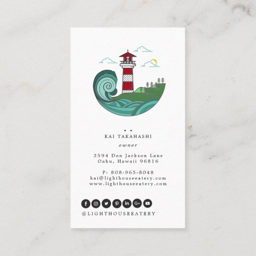 Nautical Lighthouse Logo Business Card | Zazzle