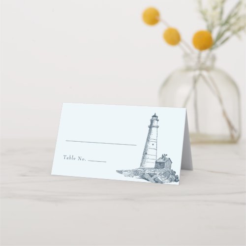 Nautical Lighthouse Ocean Seaside Wedding Place Card