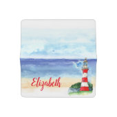 Nautical Lighthouse Personalized Checkbook Cover (Open)