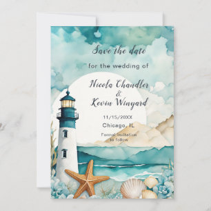 Nautical Lighthouse Reception Save The Date