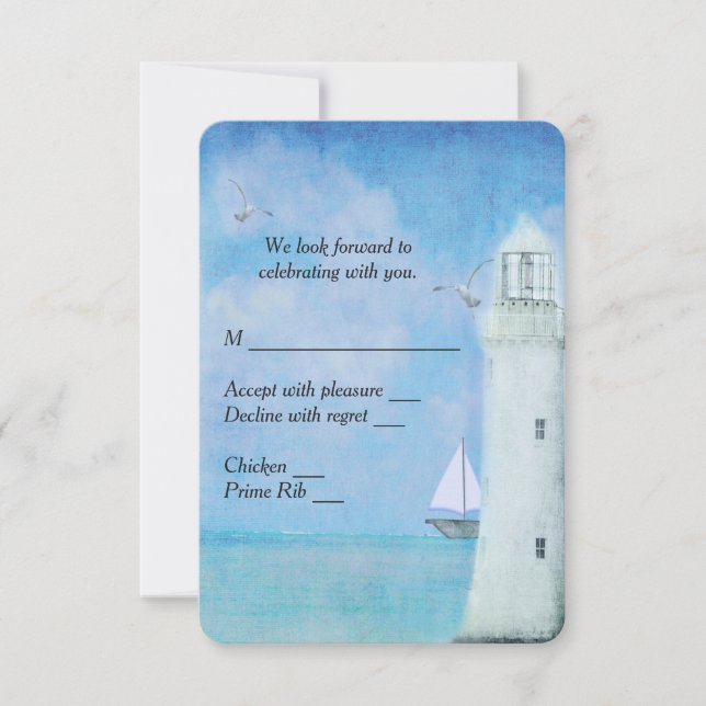 Nautical Lighthouse RSVP Card (Front)
