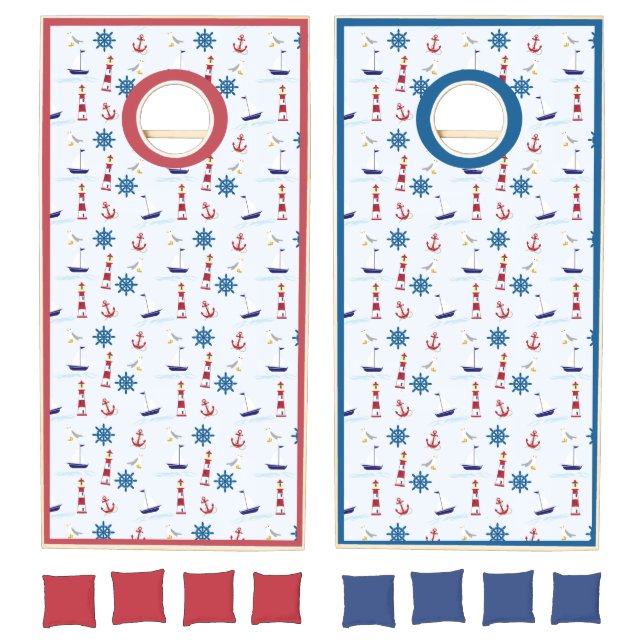 Nautical Lighthouse Sailboat Bean Bag Toss Game (Set)