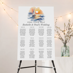 Nautical Lighthouse Sailing Ocean Seating Chart Foam Board