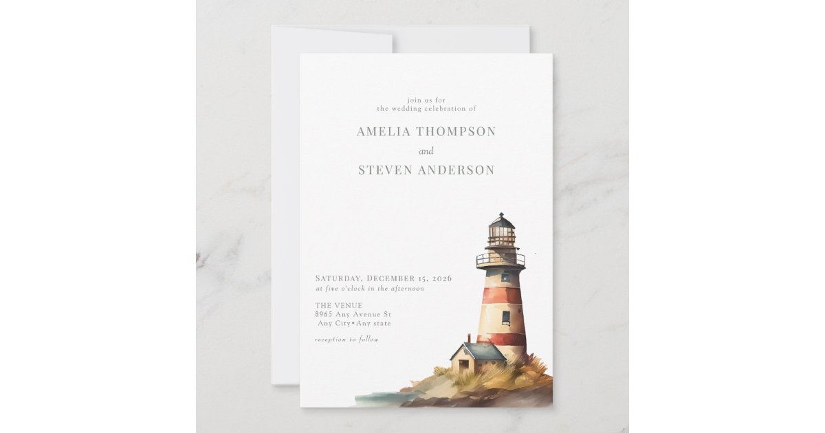 Nautical, Lighthouse | Sea Wedding Invitation | Zazzle