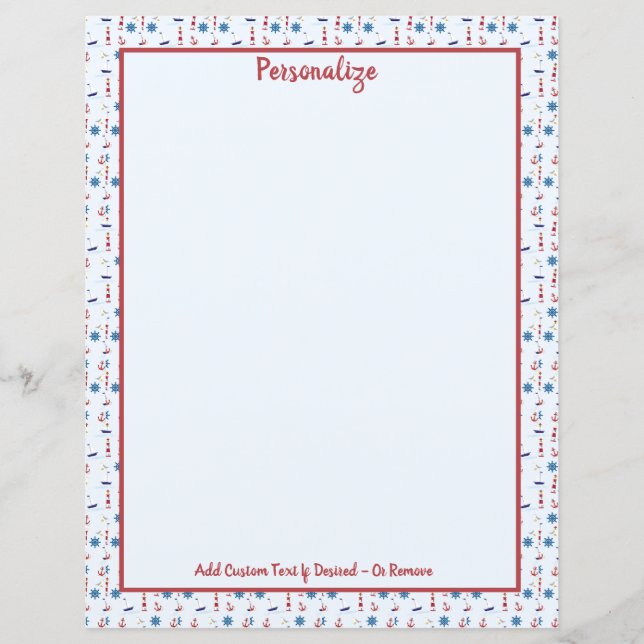 Nautical Lighthouse Ship Anchor & Buoy Personalize (Front)