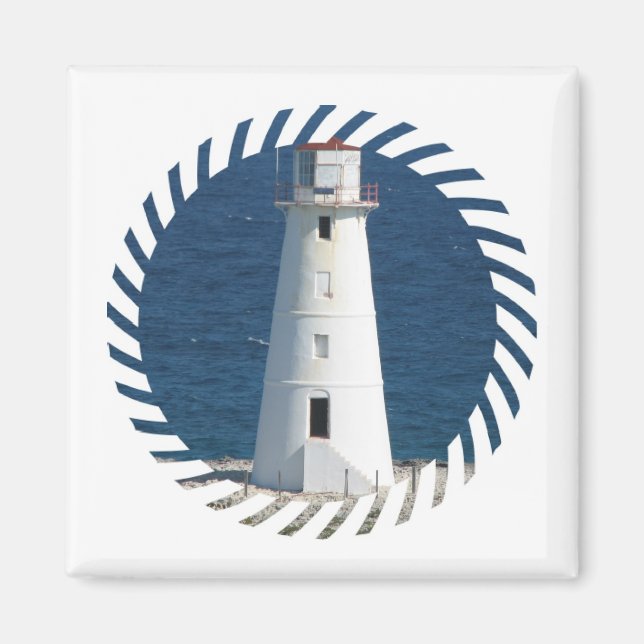 Nautical Lighthouse Square Magnet (Front)