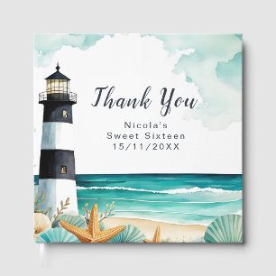 Nautical Lighthouse Sweet Sixteen Birthday Guest Book