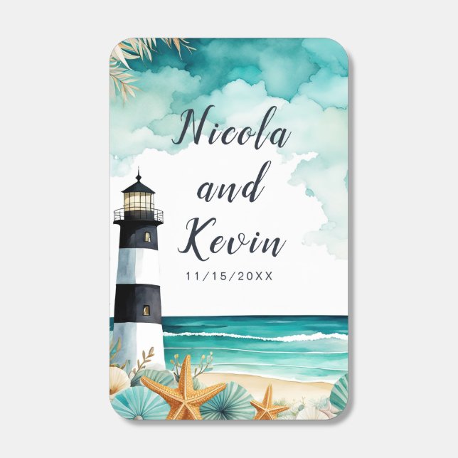 Nautical Lighthouse Wedding  Matchboxes (Front)
