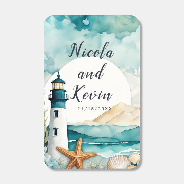 Nautical Lighthouse Wedding  Matchboxes (Front)