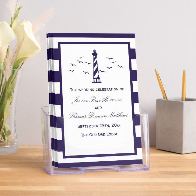 Nautical Lighthouse Wedding Program Brochure (Insitu)