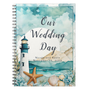 Nautical Lighthouse Wedding Wedding Planner Notebook