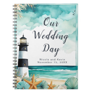 Nautical Lighthouse Wedding Wedding Planner Notebook