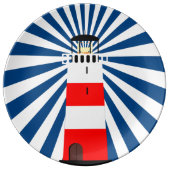 Nautical Lighthouse with Beams Porcelain Plate (Front)
