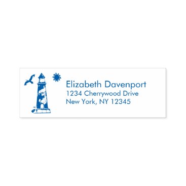 Nautical Lighthouse with Sun and Seagull Self-inking Stamp Nautical Lighthouse with Sun and Seagull Self-inking Stamp