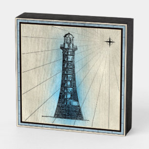 Nautical Lighthouse Wooden Box Sign